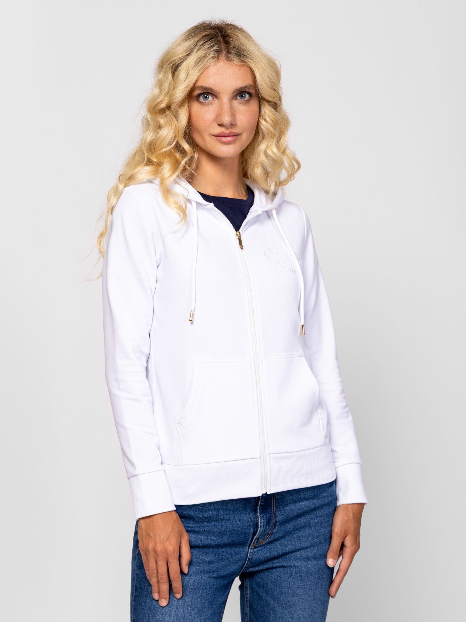 Heavy Tools Dámská Rozepínací Mikina S Kapucí Secoya White Bílá S