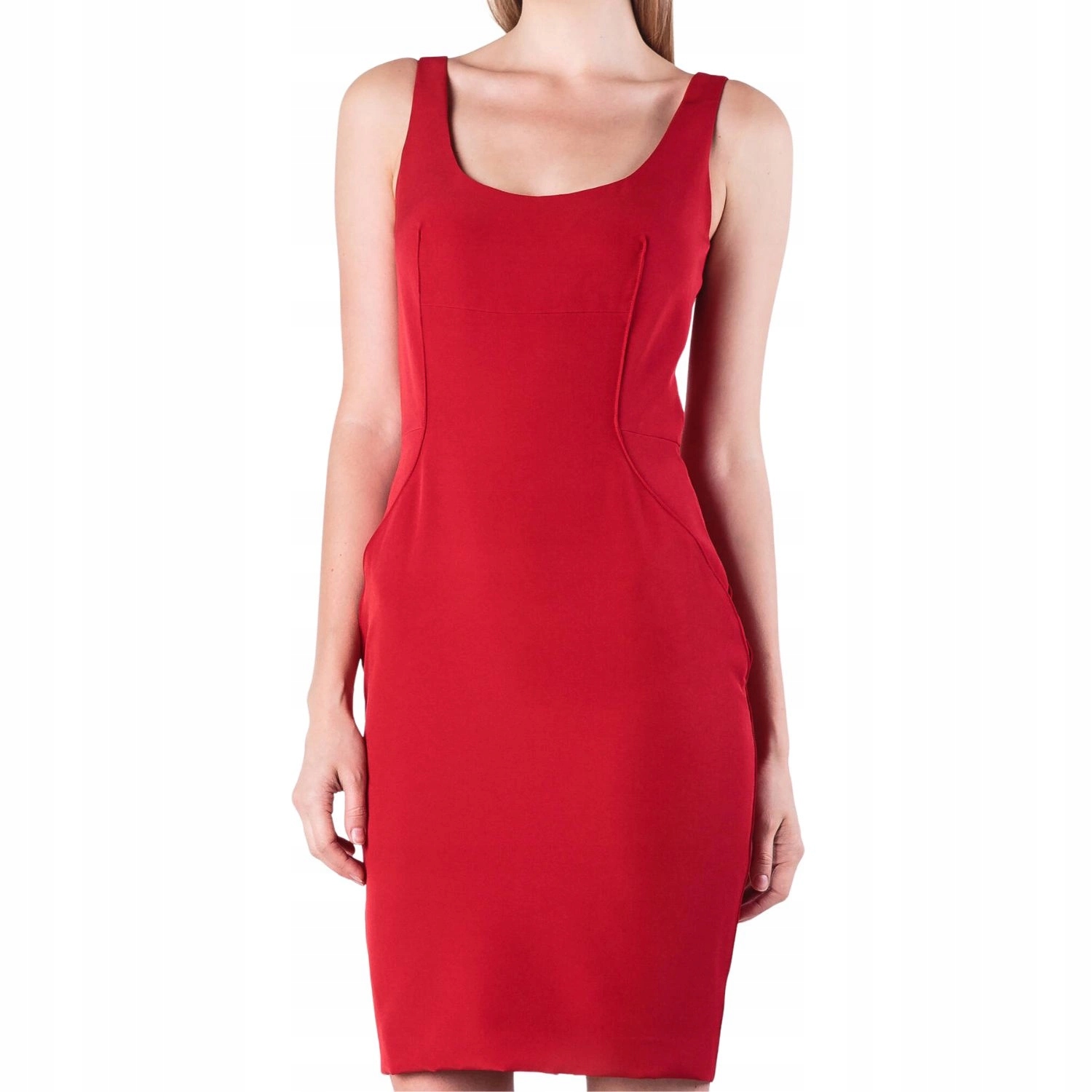 Šaty Liu Jo tužkové, červené s ramínky, mini, módní vel. L