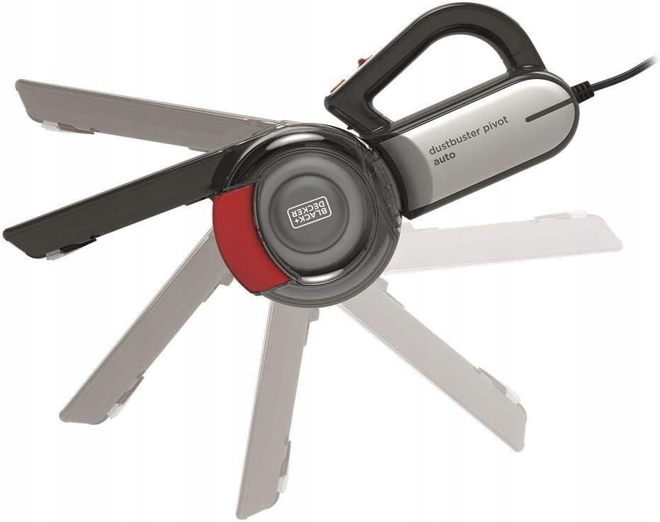 Black & Decker, Odkurzacz samochodowy 12V Pivot, akcesoria, torba Model Pivot PV1200AV-XJ