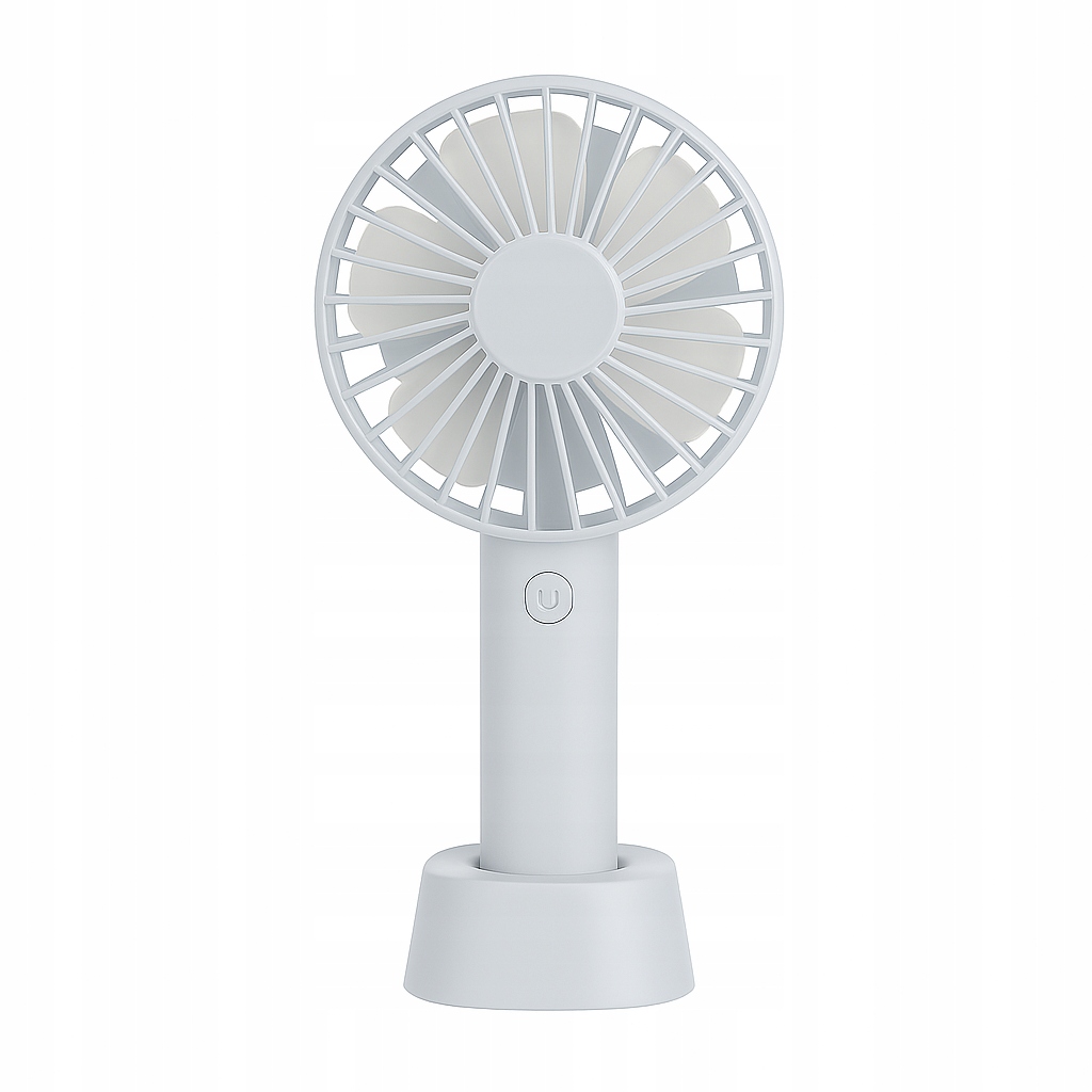 BIAŁY WIATRACZEK MINI WENTYLATOR WIATRAK RĘCZNY PODRÓŻNY PLAŻOWY PRZENOŚNY