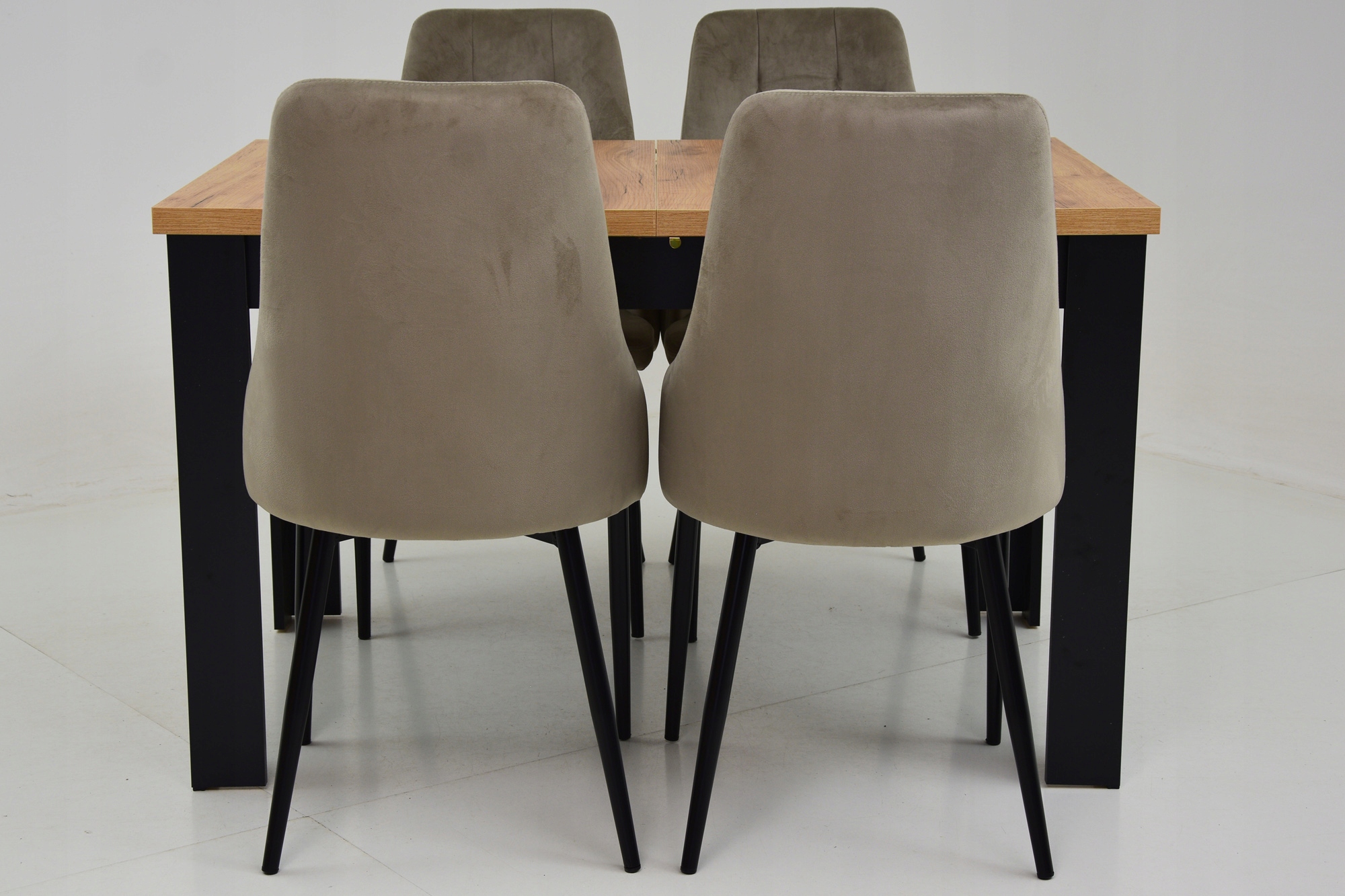 4 KUBEŁKOWE krzesła TAPICEROWANE i ROZKŁADANY stół 80x120/160 blat CRAFT Kod producenta IK-0009 + C-2