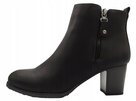 Dámské kotníkové boty na podpatku A9142/B Bk černé 38