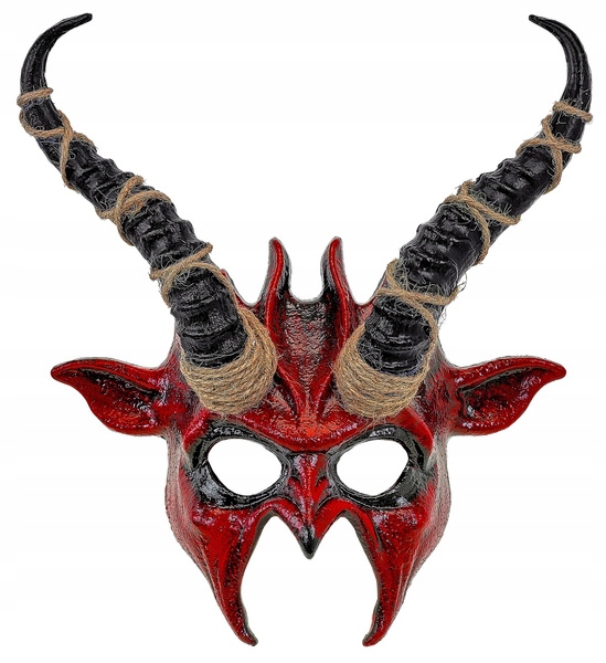 Halloweenská Maska Čert Ďábel S Rohy, Doplněk K Halloweenskému Převleku