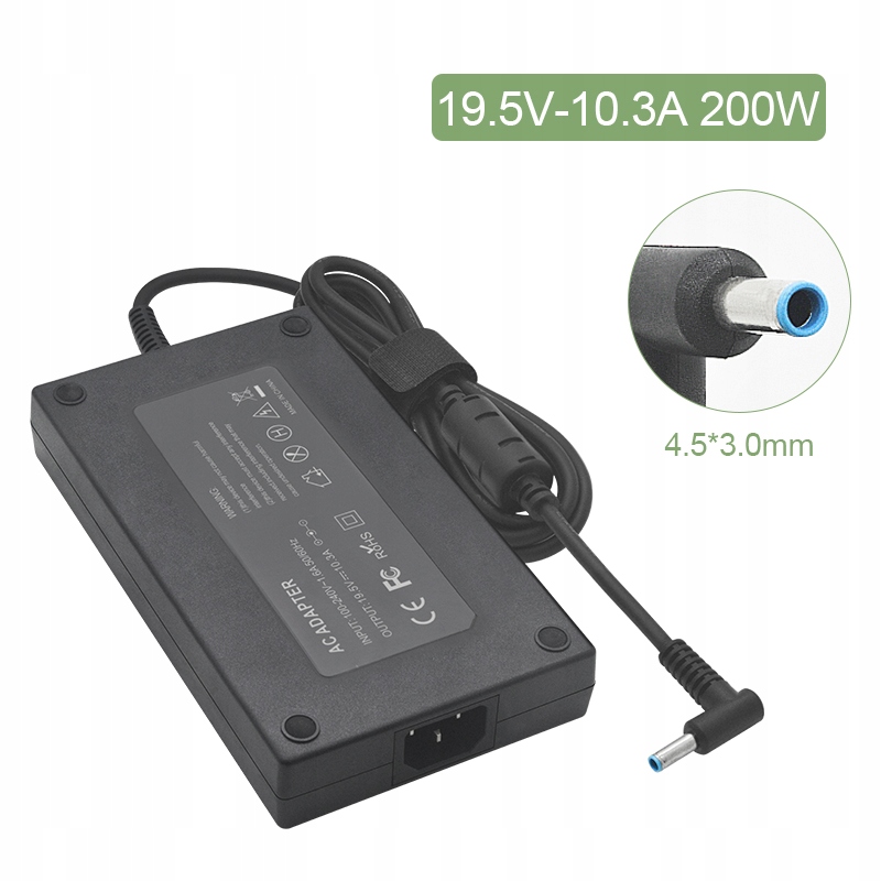 Zasilacz ładowarka do Hp 19.5V 10,3A 200W 4.5x3.0mm kabel zasilający