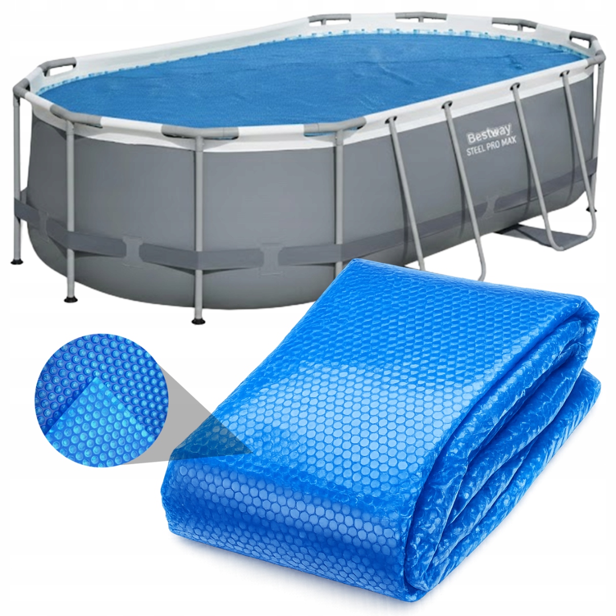 Bublinková vyhrievacia podložka solárna fola Bestway Power Steel 424x250 cm