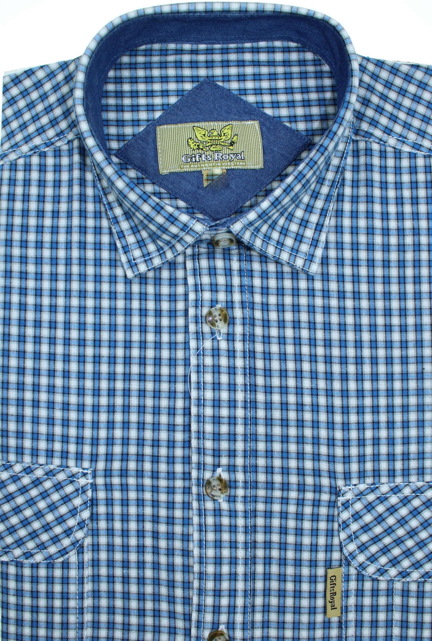 

Koszula W Kratę Męska Niebieska 100%BAWEŁNY L KT98