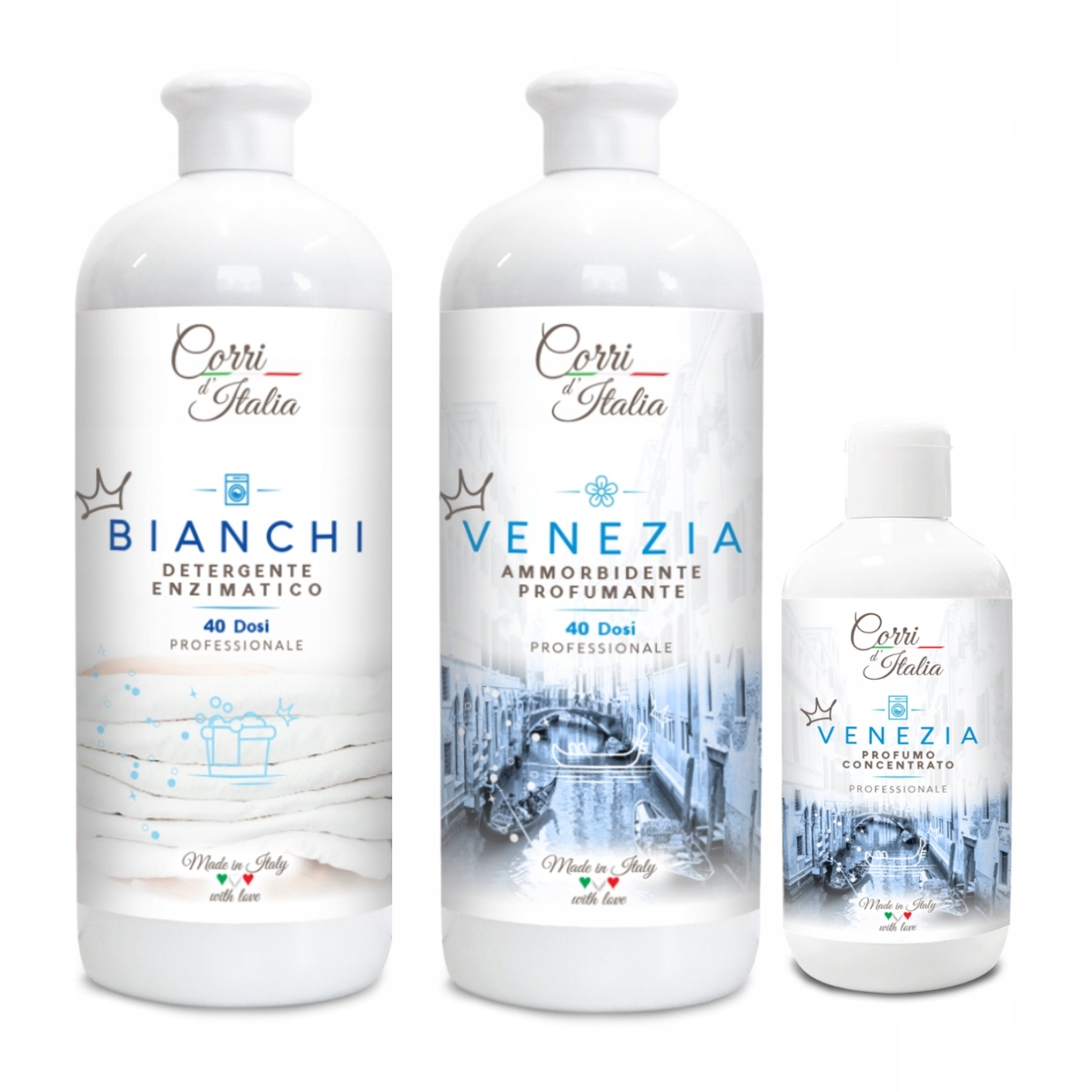 Levně Corri d'Italia sada: Bianchi na praní parfém a koncentrát Venezia