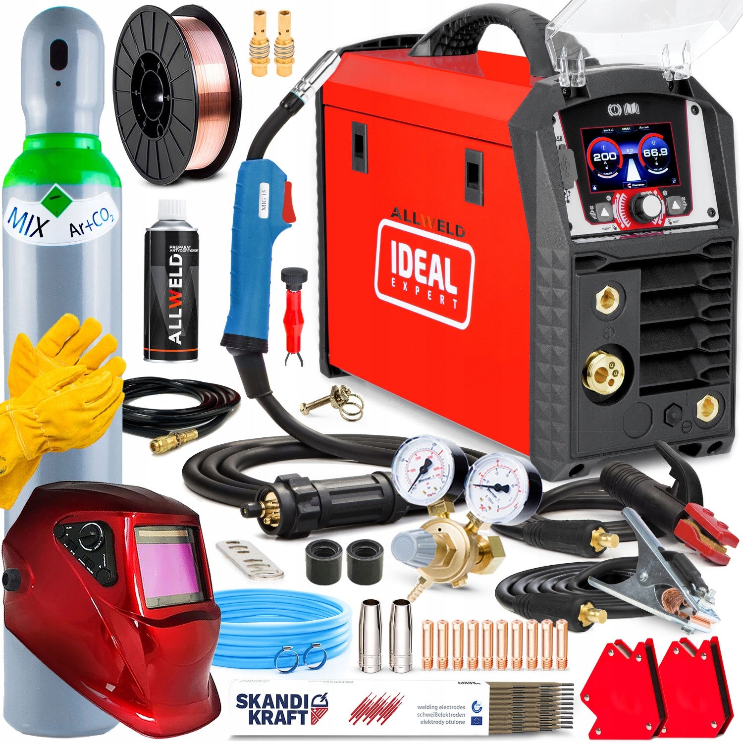 Invertorová Svářečka Ideal Mig 201 LCD Synergie Mma Tig Alu Flux