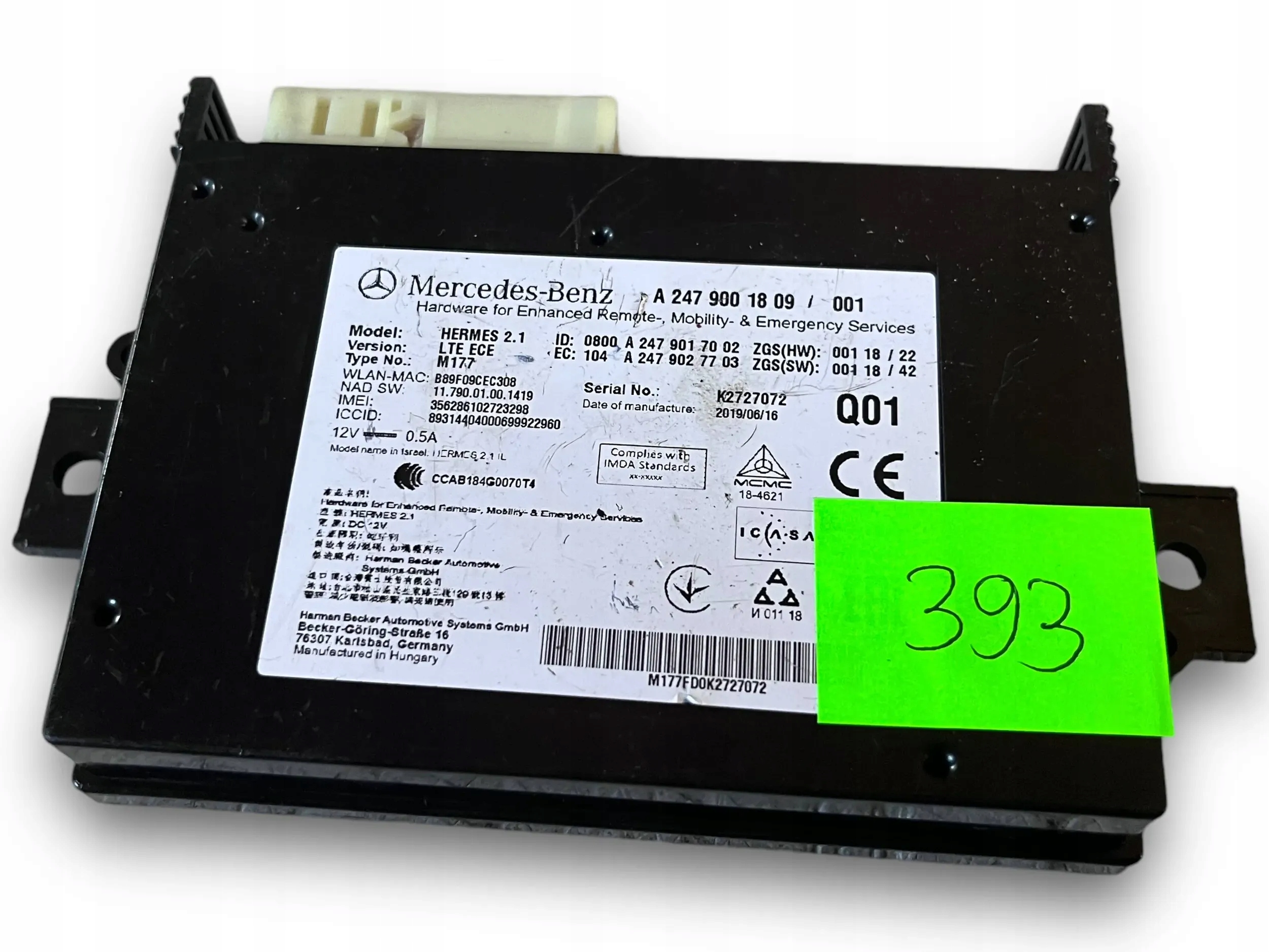 MERCEDES W247 control unit TELEMATIK 2479001809 @M
