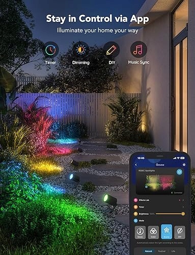 ZEWNĘTRZNE OŚWIETLENIE PUNKTOWE GOVEE, DEKORACJE ŚWIĄTECZNE, WODOODPORNE Model H7066