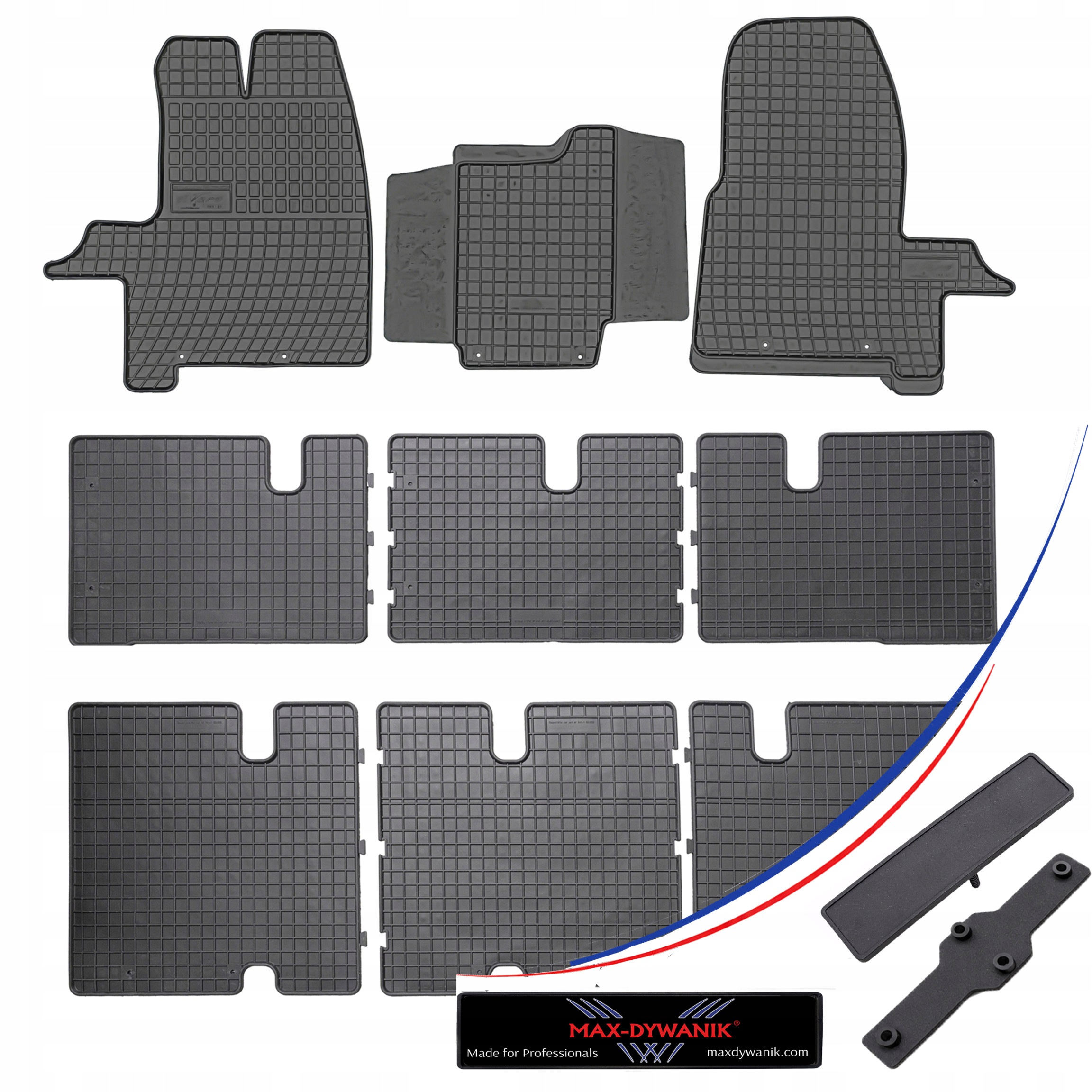 Ford Transit 2014-2019 1,2 a 3 rad sedadiel Gumové rohože do auta