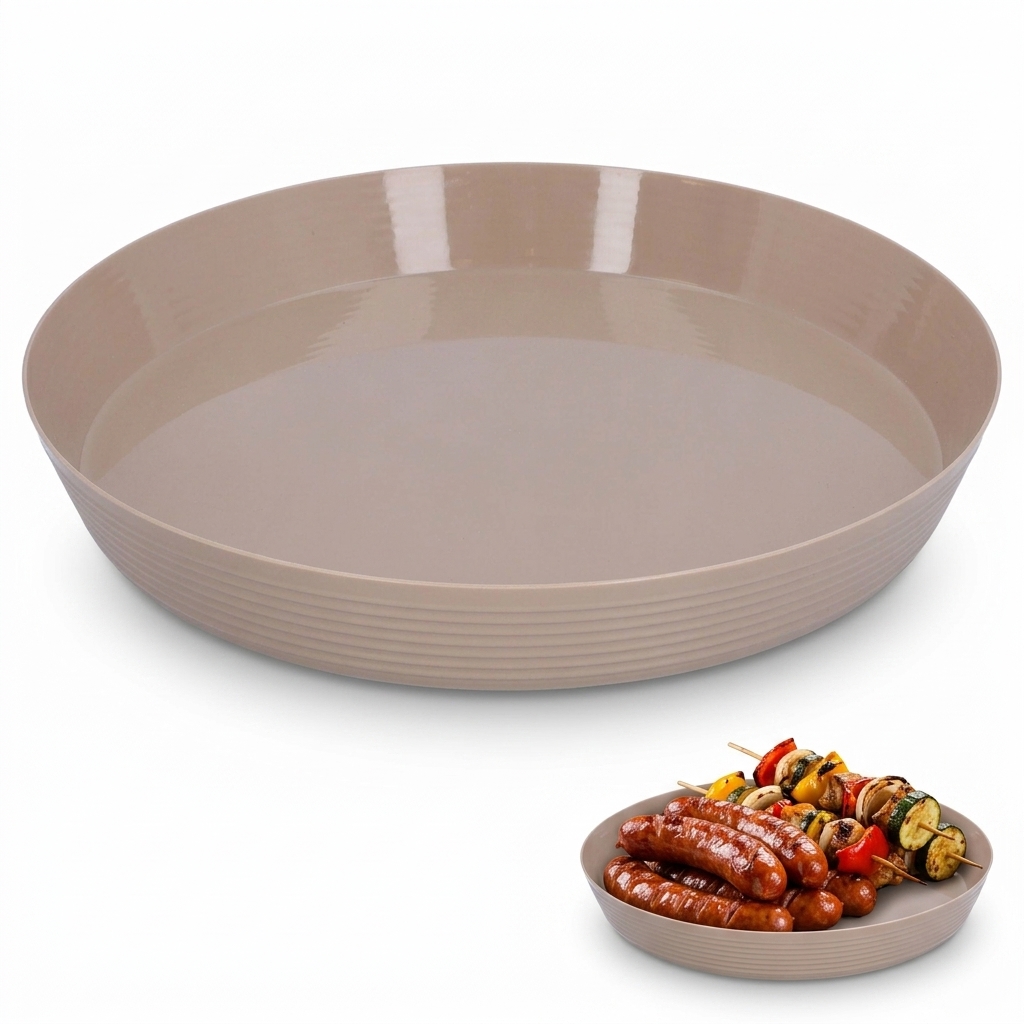 Talerz Plastikowy Wielorazowy turystyczny 24cm na grill piknik biwak