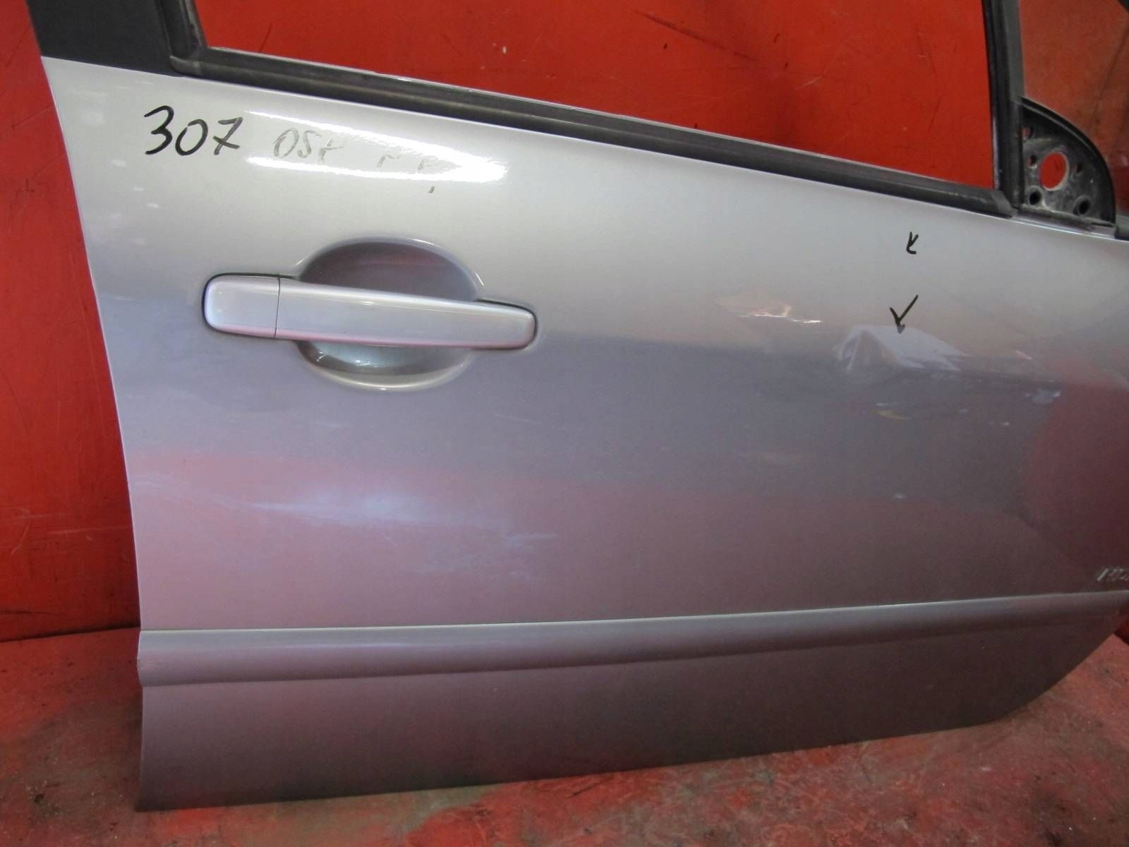 PEUGEOT 307 01- door right front front silver EZAC