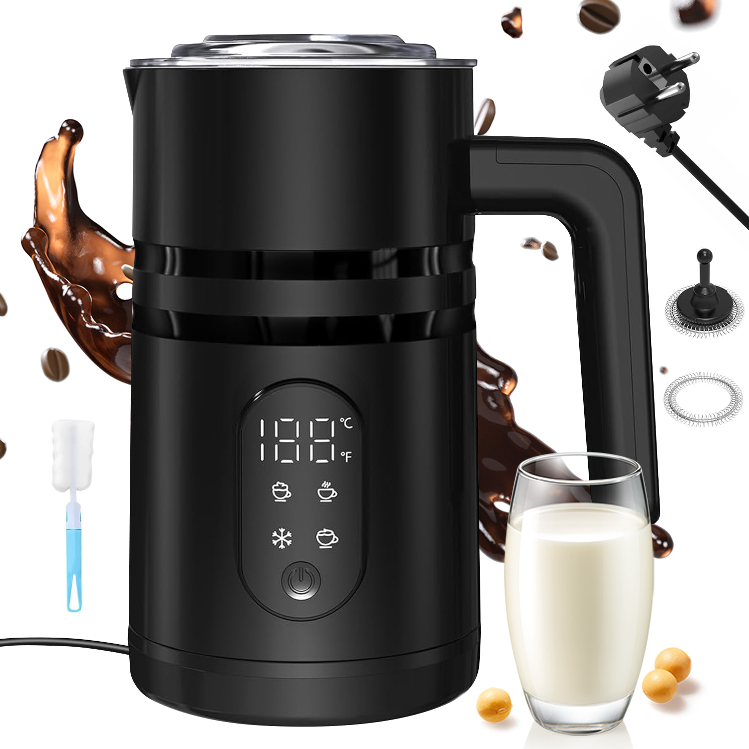 Elektrický Napěňovač Mléka Na Kávu S Ohřívačem, 4 Režimy, 350 ML, 400 W