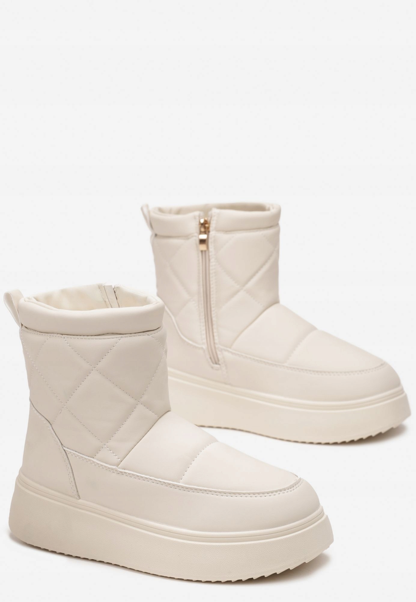 Born2Be Beżowe Śniegowce damskie 40 Zima Ekoskóra