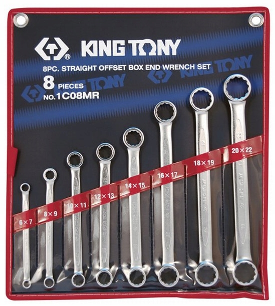 Klucze PŁASKIE OCZKOWE PROSTE 8sz 6-22mm KING TONY