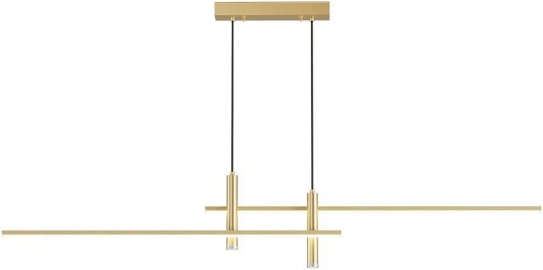 Nowoczesna Podłużna Lampa Wisząca Taśma Led 150cm Pilot Złota