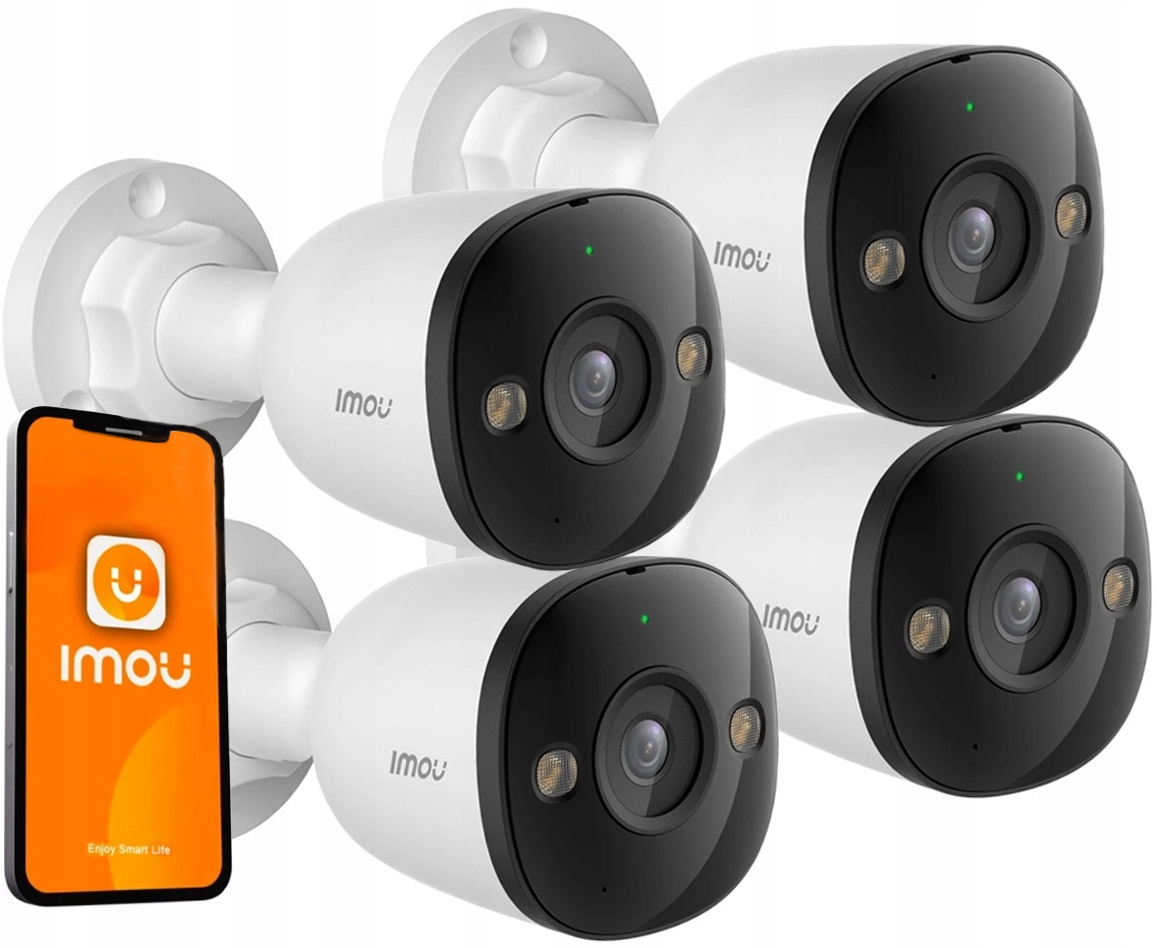 Kamera x4 Imou 5MP 3K PoE IPC-PS3E-5M0-0280B Vonkajšia tubusová audio Led