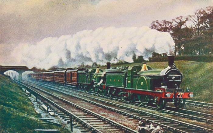 Anglicko / UK Vintage vlak pohľadnice. Lokomotíva krčma.