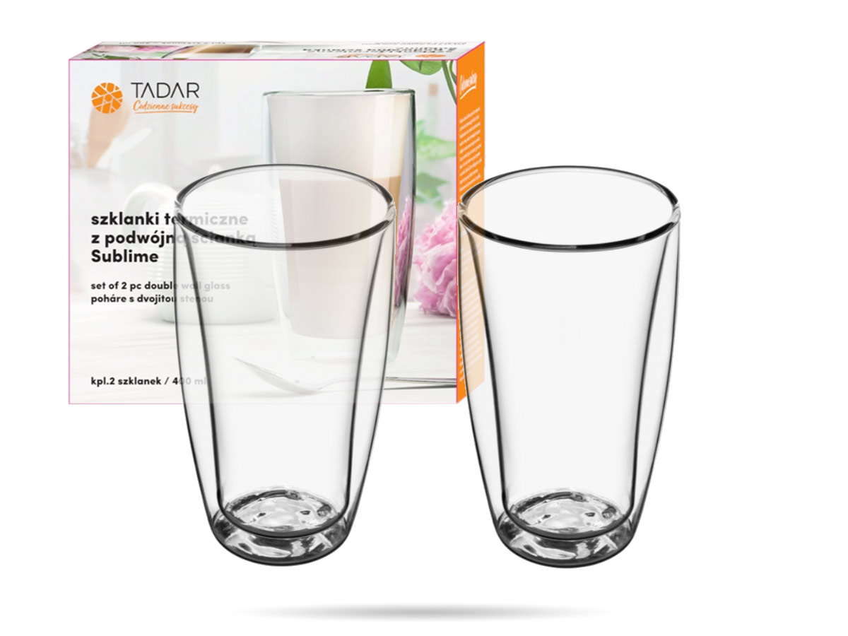 

Komplet 2 szklanek termicznych 400ml Sublime Tadar