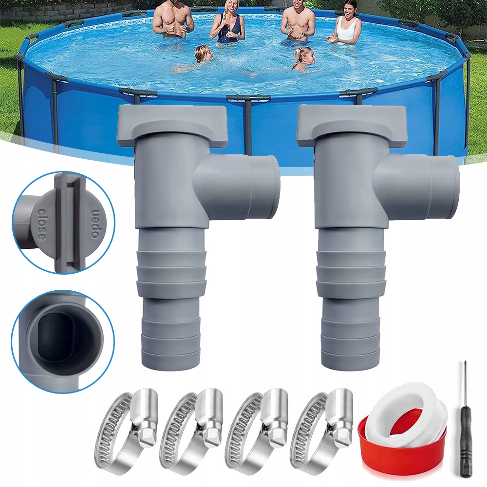 KUREK ODCINAJĄCY BASEN 32 MM, ZAWÓR ODCINAJĄCY ZESTAW PRZYŁĄCZENIOWY BASENU