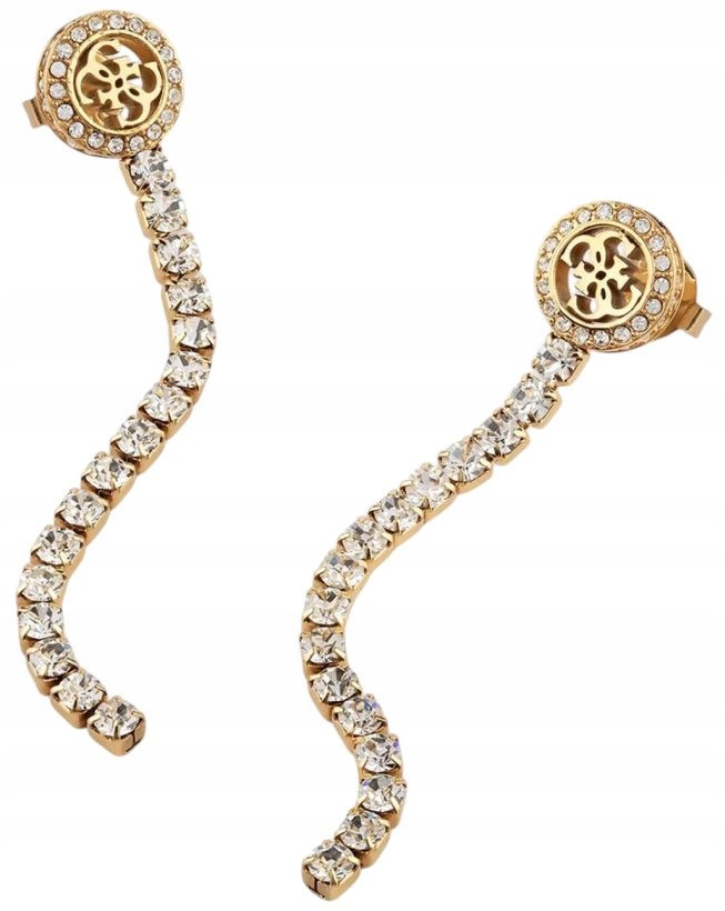 Elegantní Náušnice Guess Paradise Závěsná Tenisová Struktura Módní 6,5 cm