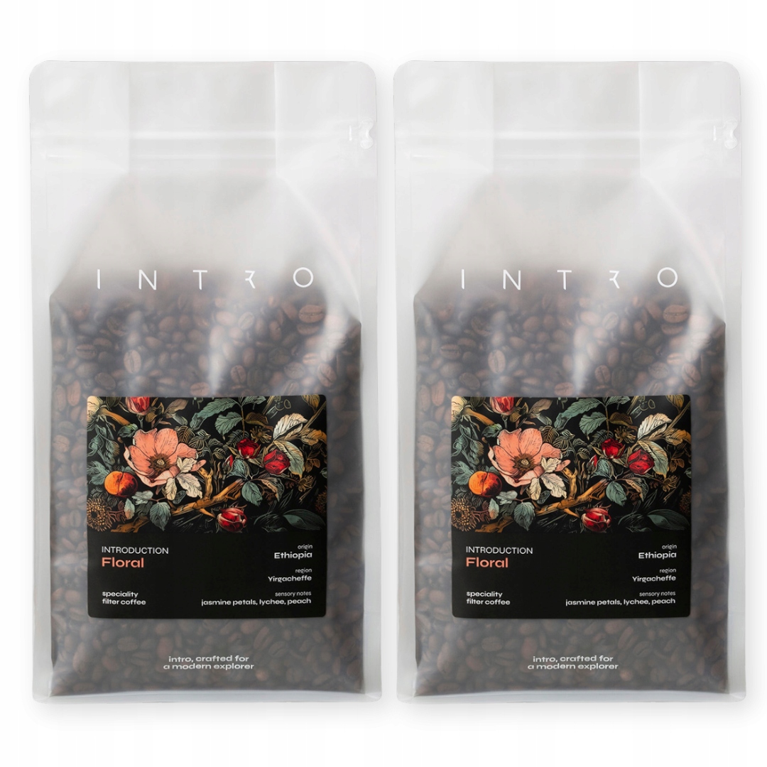 Levně Káva zrnková 2x1kg Floral Etiopie, káva káva, single Intro