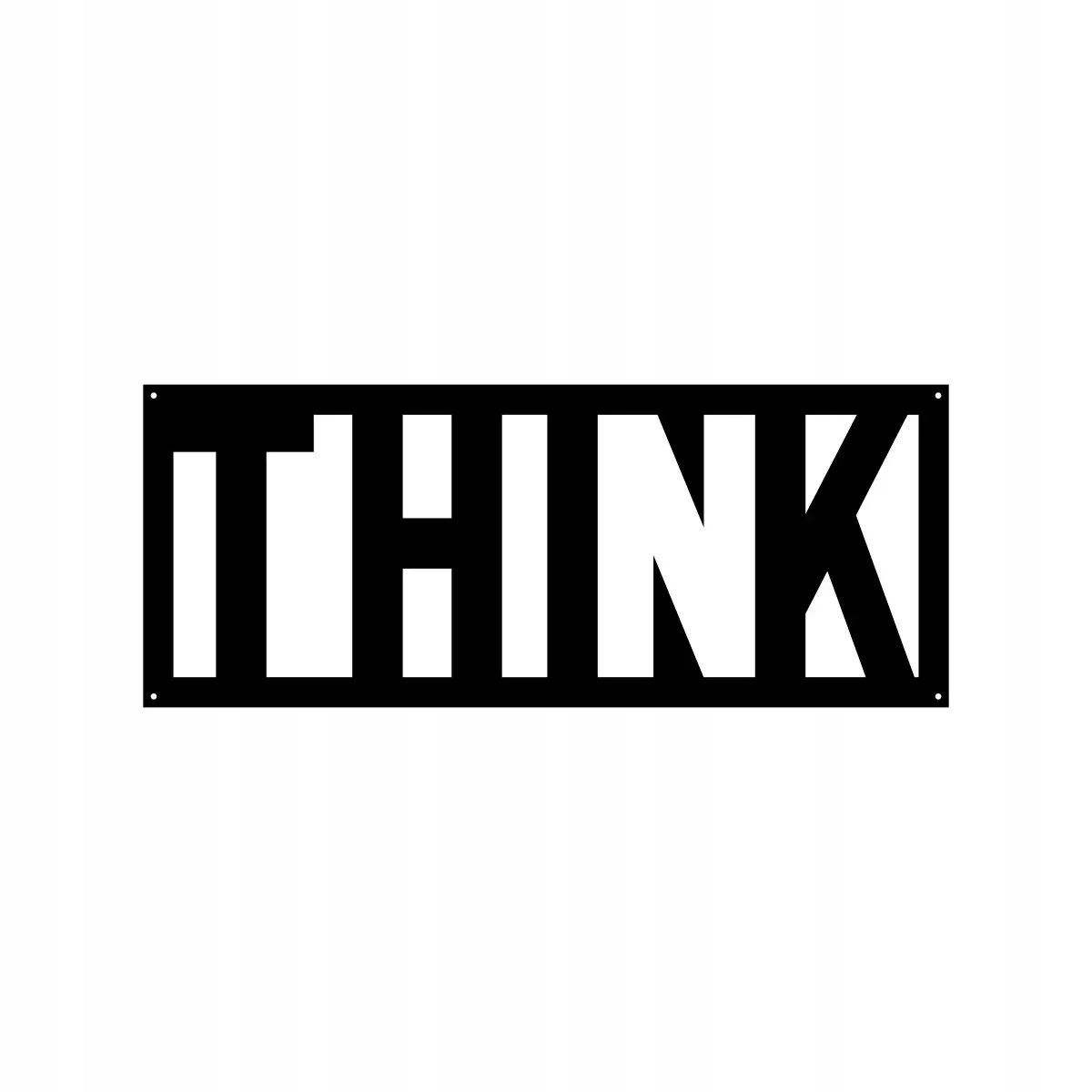 Kovový Oceľový Dekor S Nápisom na stenu Think