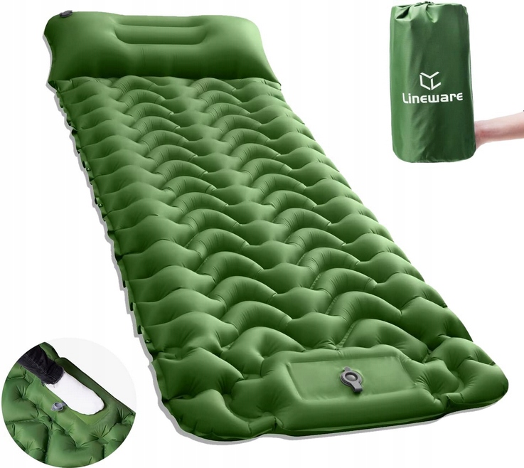 Materac Turystyczny Dmuchany Lekki z Poduszką Nowy