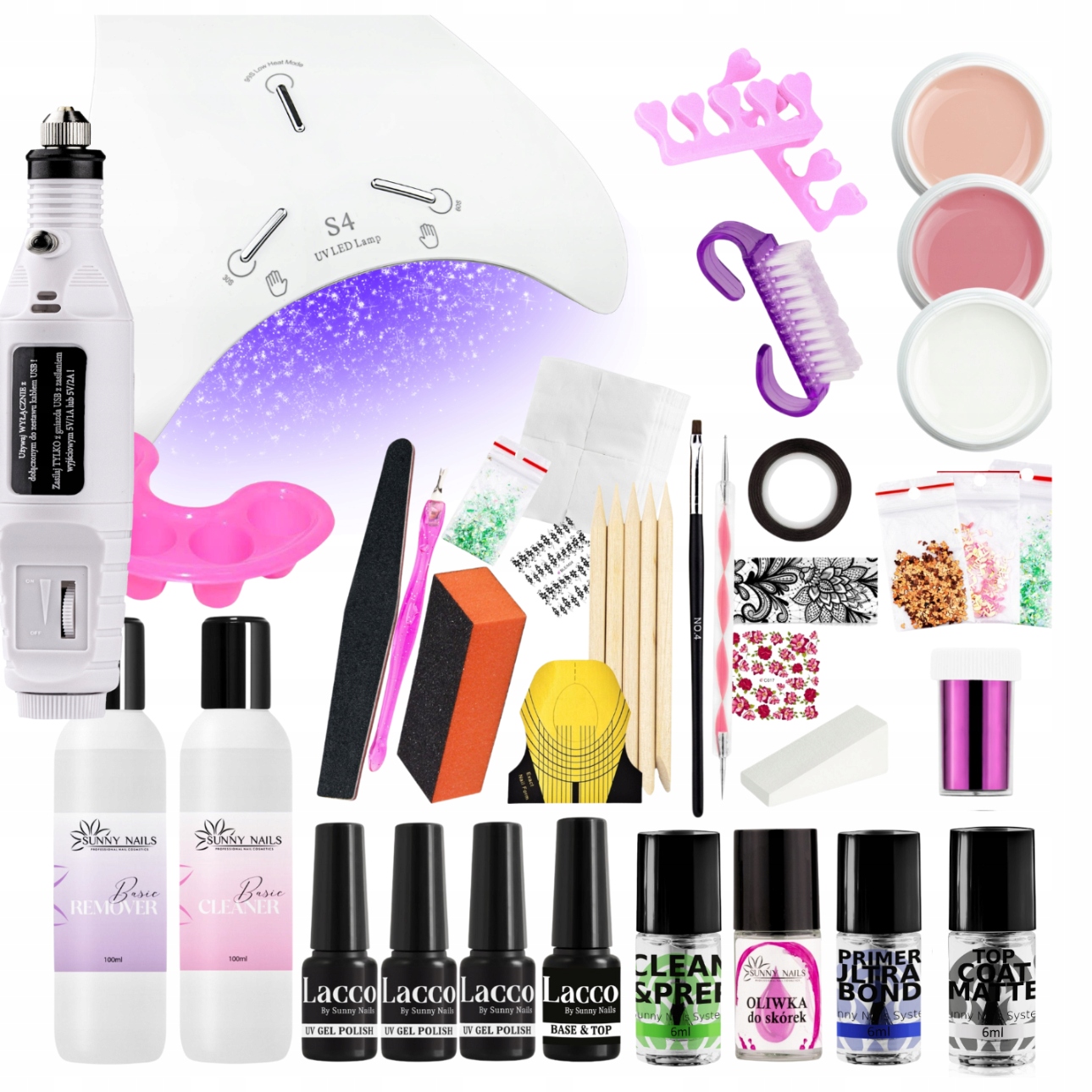Startovací Sada Na Nehty Gelová Hybridní Lampa Bruska Příslušenství