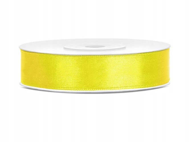 Tasiemka wstążka satynowa żółta 12 mm 25m