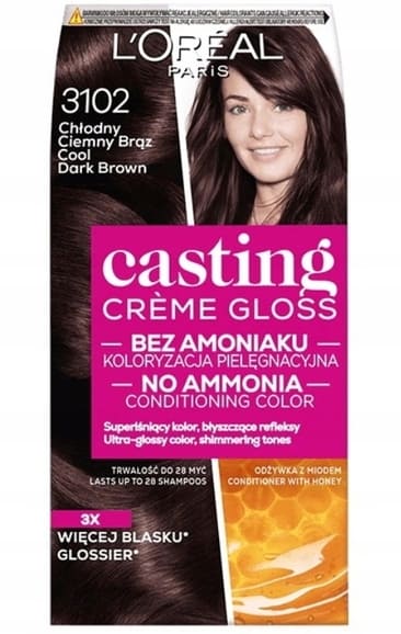 LOREAL CASTING CREME GLOSS 3102 CHŁOD CIEMNY BRĄZ