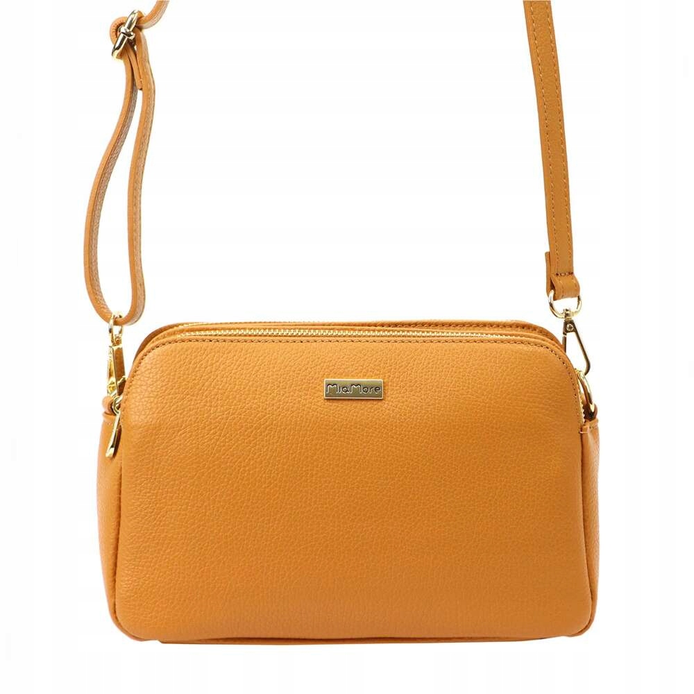 Dámská kabelka MiaMore Dollaro Camel Kožená Crossbody MiaMore 01-046