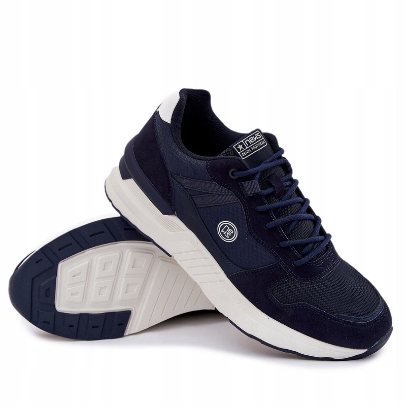 Pánské Sportovní Tenisky Na Platformě, Lehké, Šněrovací, Tmavě Modré, Velikost 43