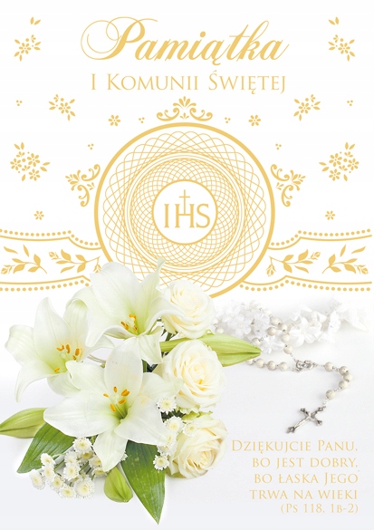 PAMIĄTKA PIERWSZEJ KOMUNII ŚW KARNET B6Z WZÓR 10