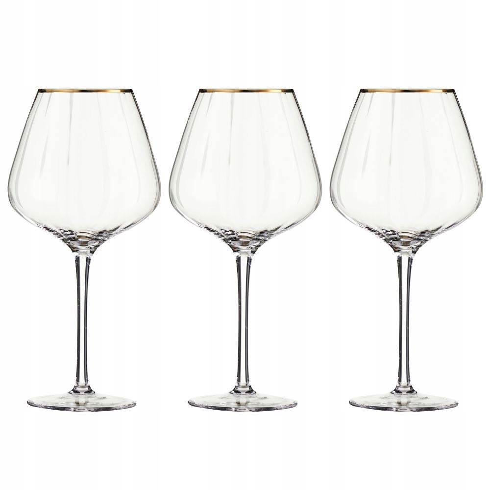 Villa Italia Sada 6 kusů sklenic na víno 530 ml Felice Gold