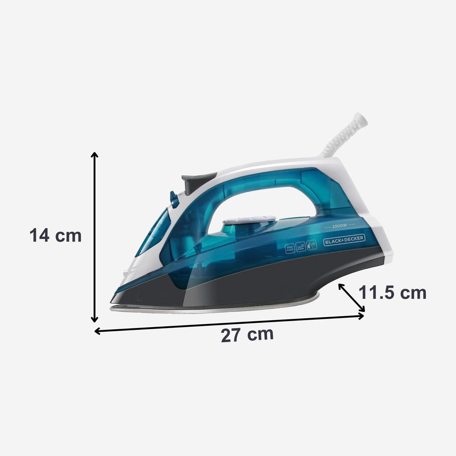 BLACK+DECKER Żelazko Parowe 2200W Plastikowy Zbiornik 370ml — miniatura 6