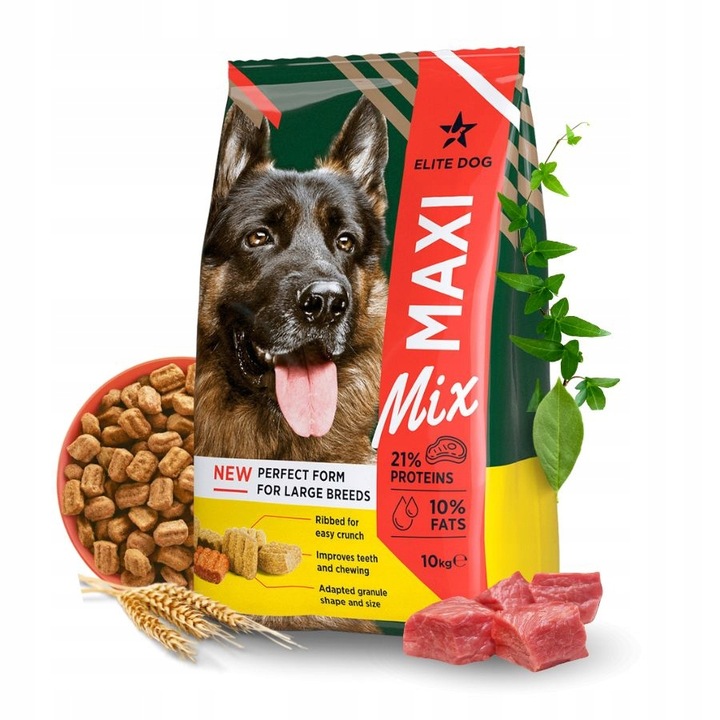 Elite Dog Maxi-Mix Chutné suché krmivo pro psa Vitamíny Velká plemena 10 kg
