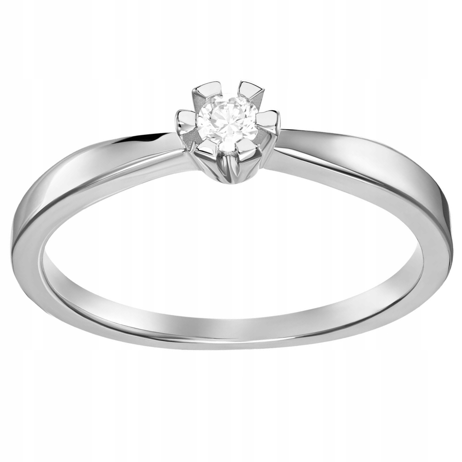 ZŁOTY PIERŚCIONEK 585 BRYLANT DIAMENT 0,06ct 24h Rodzaj Klasyczne Wyrób jubilerski