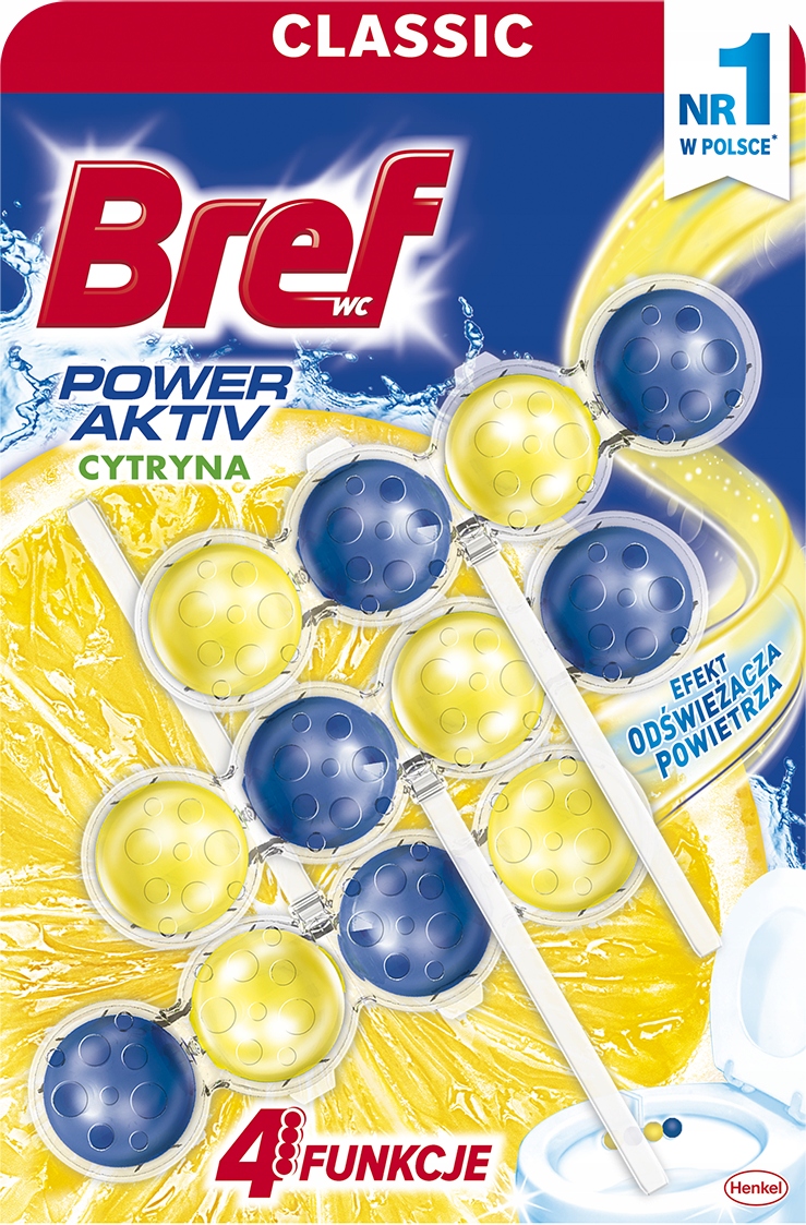 

Zawieszka do Wc Bref Power Aktiv Cytryna 3x50g