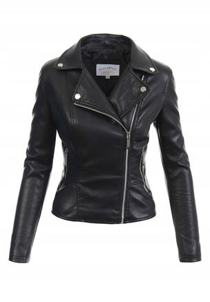 8833 Damska Kurtka Ramoneska Czarna 3XL