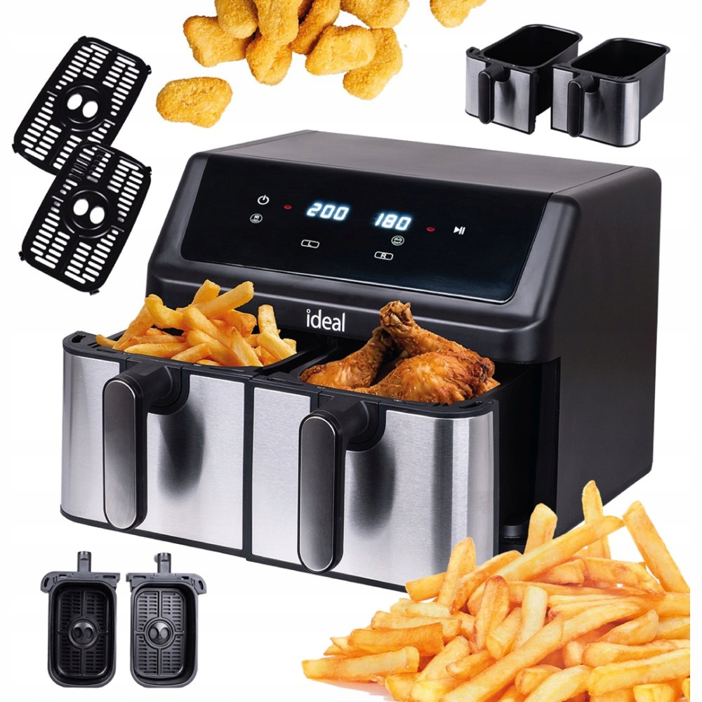 Eldom Horkovzdušná Fritéza Dvojitá Horizontální 9l 2000W
