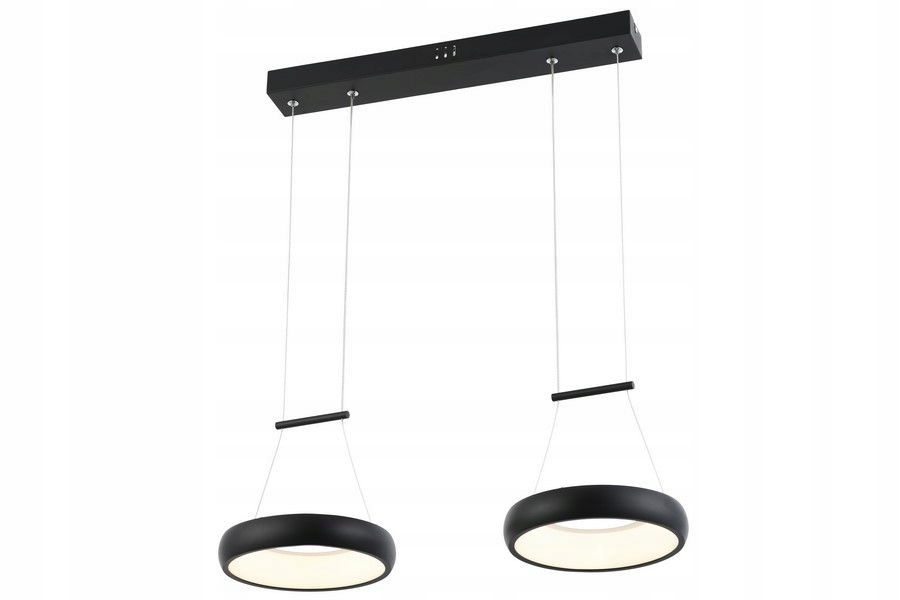 Závesná Led lampa dvojitá čierna okrúhla 20 cm nad stôl 4000K Reality