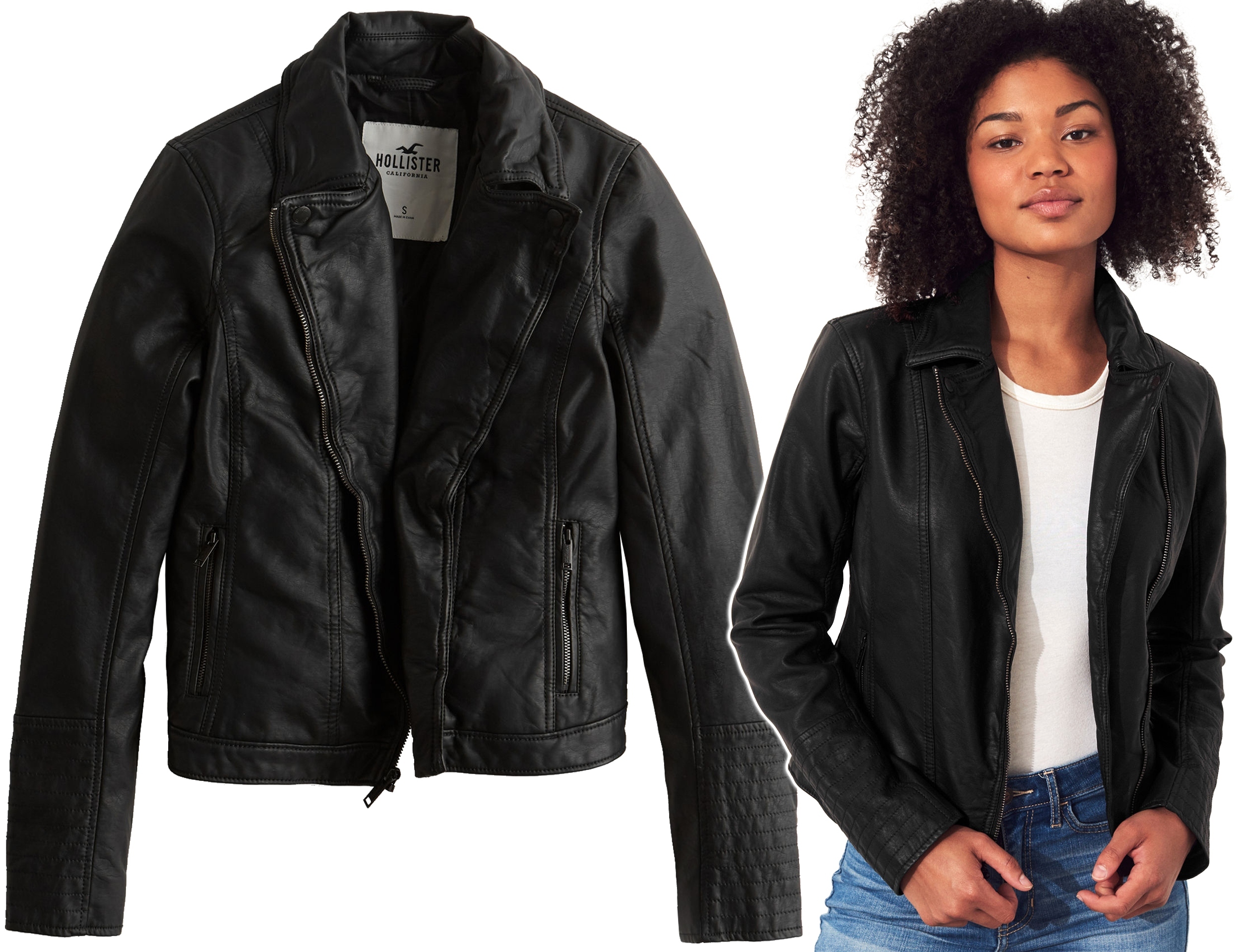 

Hollister Abercrombie Moto Kurtka Eko Skóra Usa M
