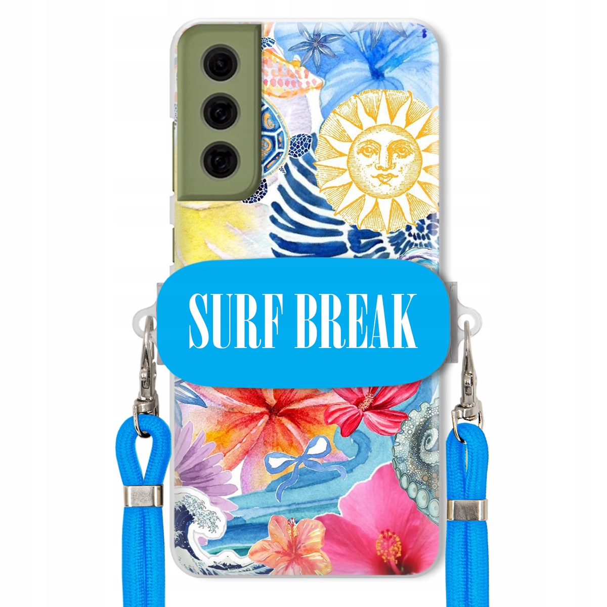 Puzdro pre Samsung S21 Fe Crossbody Blue držiak Surf Break na dovolenku