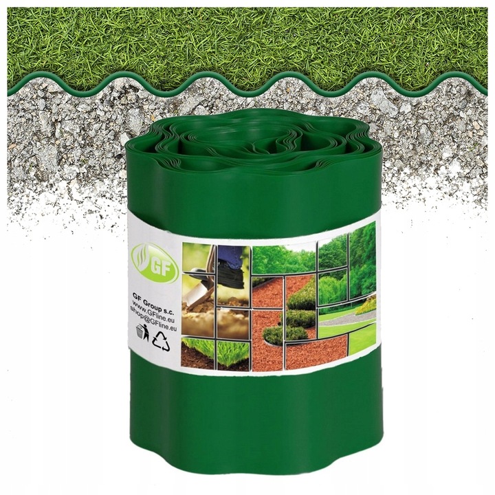 zahradní lem Trávníkový 20 cm Vlnitý Border Palisáda Zelený 27 m (9 mx3)