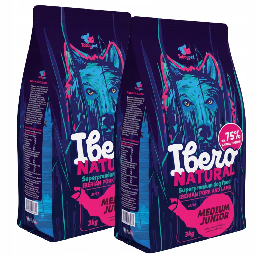 Ibero Natural Medium Junior 2x3 kg – Suché krmivo pro štěňata středních plemen