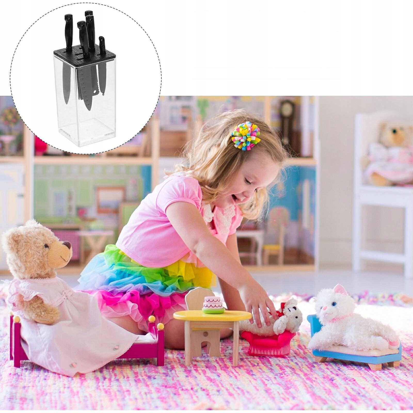 Miniatiūrinis lėlių namelis „Mini kuchenna przecinarka malutki d“ DIY rinkinys, 5,00X2,60X2,60 cm surinktas vaizdas