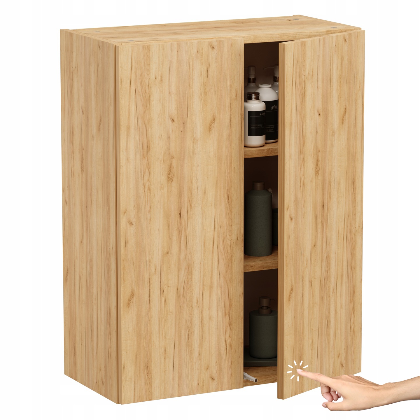 Dub Craft zlatý Závěsná koupelnová skříňka hluboká na kosmetiku 78 x 60 cm