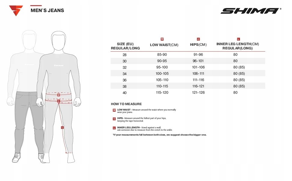 Jeansy spodnie motocyklowe Shima RIDER Men Black 36/34 Producent Shima